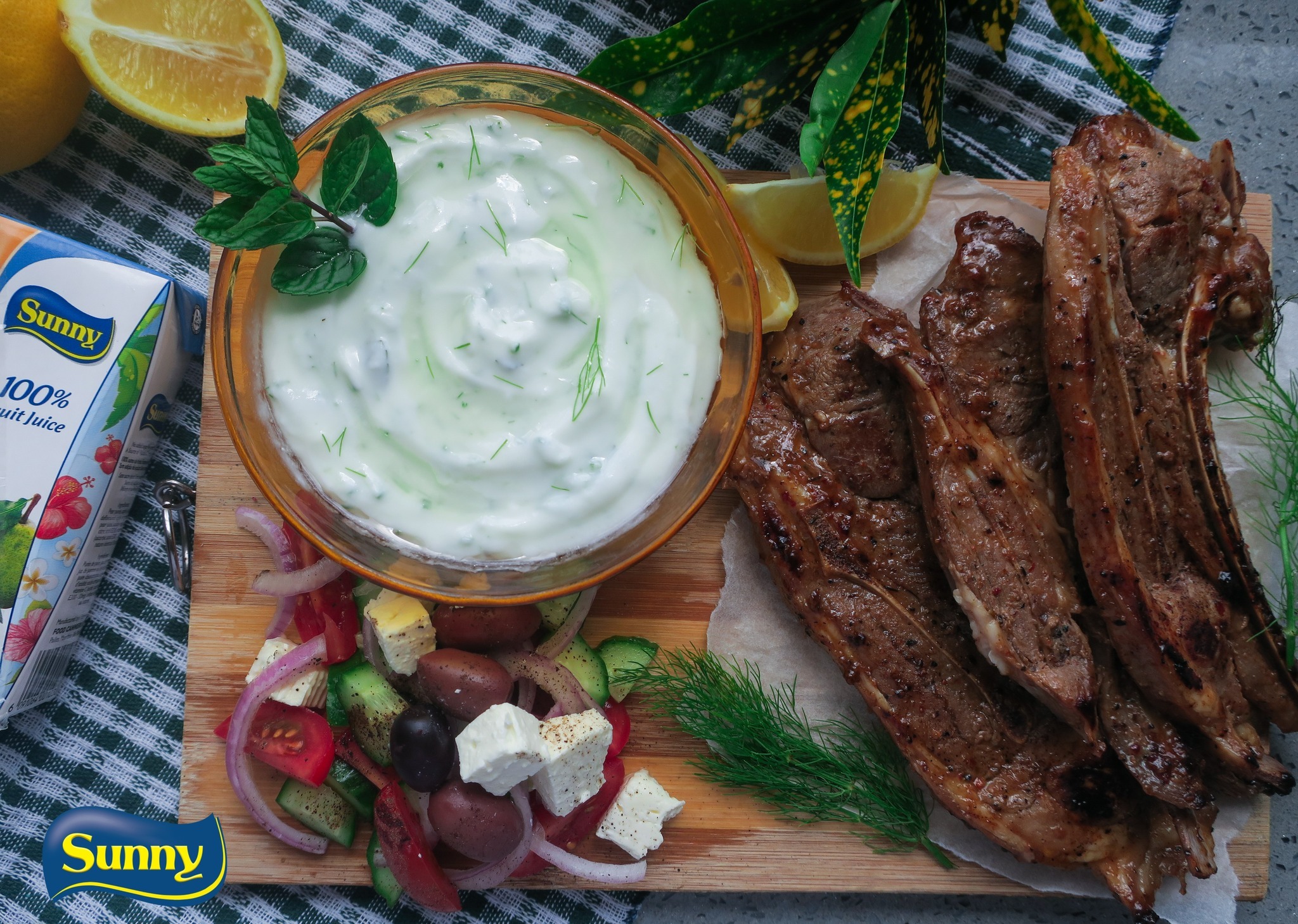 Grilled Lamb shanks with Tzatziki recipe